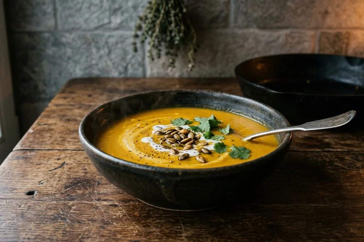 Kürbissuppe mit Ingwer und Kokosmilch: Wärme in der Schale