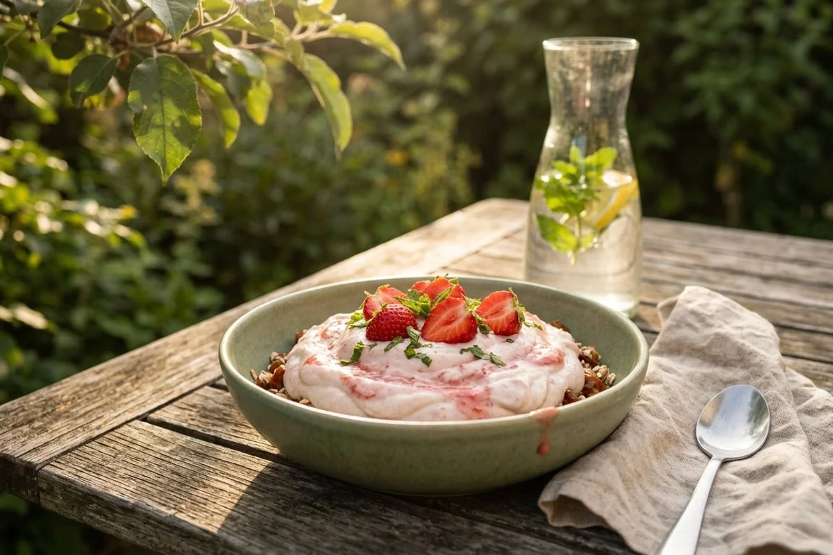 Veganes Erdbeer-Cheesecake-Mousse: Cremig ohne Käse